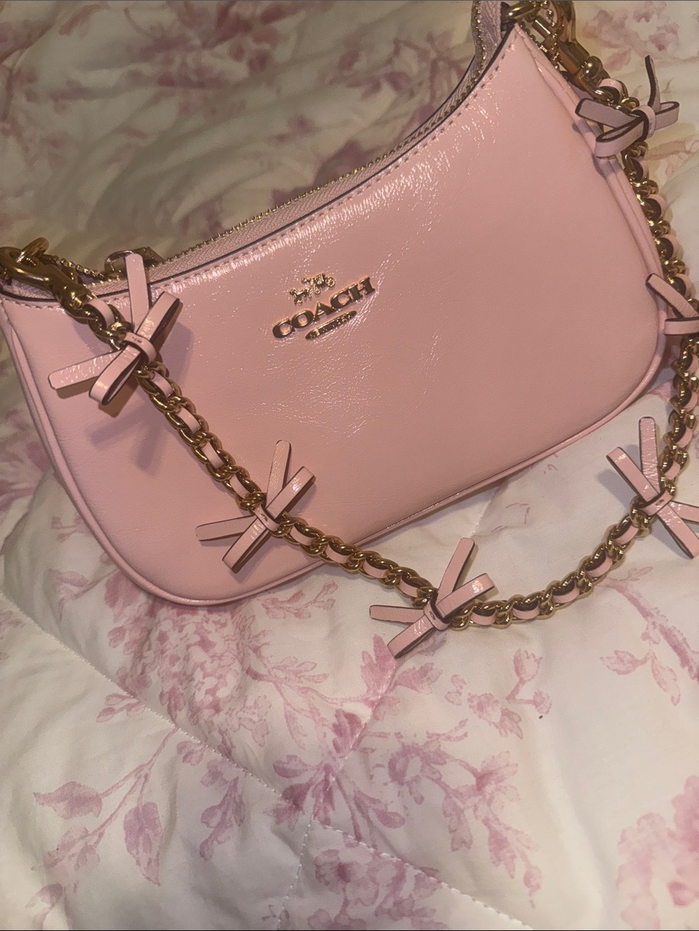 NWT Coach Teri Mini Pink Bow Coquette - Picture 5 of 7